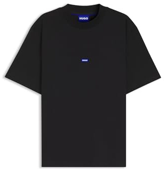 HUGO Herren Nieros T-Shirt aus Baumwoll-Jersey mit Logo-Badge