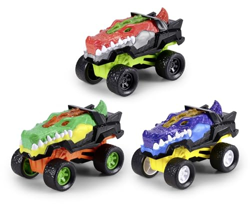 Dickie Toys - Metal Monster Gator Auto (15 cm) - Krokodil-Monstertruck ab 3 Jahre, Spielzeugauto für Kinder mit Rückzug, Federung & Gummireifen (3-Fach Sortiert, zufällige Auswahl)