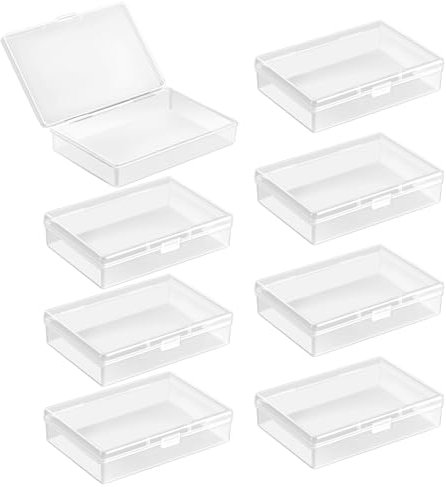 8 PCS Small Plastic Containers with Lids, Mini Rectangular Empty Small Plastic Box, Storage Box with Lid Bead Storage Box, Craft Storage for Items and Other Projects Schrauben Weglegen