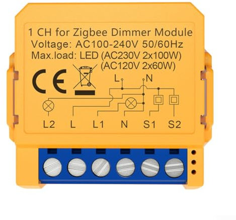 Light Dimmer Switch 1/2 Gang Smart Circuit Breaker For Zigbee For Tuya Smart Dimmer Light Module APP Voice Control For Home, Office(For ZigBee 1Gang)