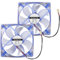 AITRIP 2 Stück LED 12025 12V Lüfter, Bürstenloses Doppelkugellager120 x 120 x 25 mm, 12 cm, 0.35A，120 mm, Gleichstrom, Kühlventilator für Computergehäuse CPU-Kühlern, Heizkörpern