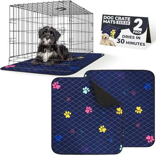 Luftpets Bodenschutz für Hundekäfige, dick, wasserdicht, rutschfest, waschbar, für Hundehütte und Haustierkäfig, ideal für Welpentraining, Töpfchentraining, 81,3 x 76,2 cm, 2 Stück