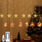 Lewondr 138 LED Weihnachtsvorhang Lichter, Weihnachtsmann Schneemann hängende Lichterkette mit 6H Timer & 8 Modi, USB Betriebene Lichterkette, Weihnachtsdekoration für Indoor Ornament, Warmes Licht