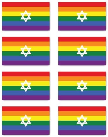Aufkleber: 75x45 mm, 8 Stück - Flagge - LGBTQ Israel - LGBTQ - für Auto, Laptop und mehr