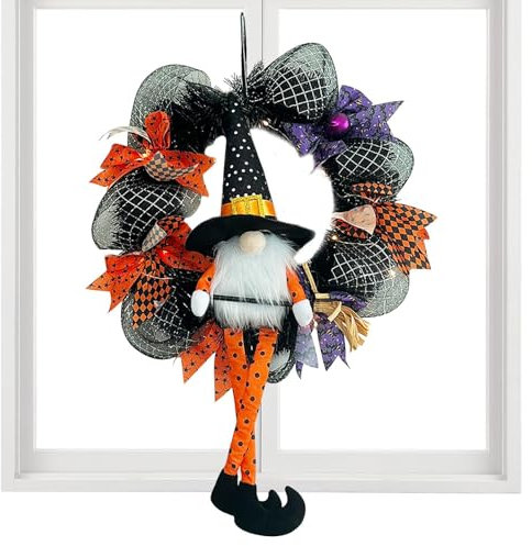 Decorazione ghirlanda per porta,ghirlanda di Halloween per porta d'ingresso | Decorazione della ghirlanda dello gnomo della porta d'ingresso - Decorazione per porta d'ingresso con ghirlanda di gnomi d