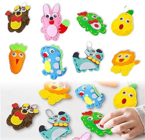 SULIUDAJI Nähset Kinder, Filztiere Nähen Set, Diy Nähset Kinder Tierformen, Nähen Kinder Filzset, Animals Sewing Kit Wald Tier, Bereichern Sie Die Kreativität Und Fantasie Der Kinder