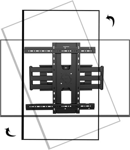 HILLPORT Soporte de Pared para TV 55-95 Pulgadas, rotación de 90°, inclinación y Giro, Montaje para Pared para Pantallas Verticales y monitores Grandes hasta 60 kg, VESA máxima 600 x 500 mm DY5595