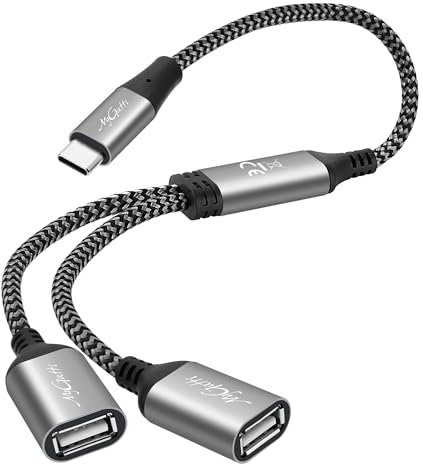 Mygatti Câble Adaptateur USB C mâle vers Double USB A Femelle 0,5 m,Type C vers 2 Ports Type A 2.0,connecteur convertisseur pour Alimentation et données,pour Ordinateur Portable,Mac,iPhone 15 16 16e