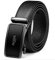 BOSSARON Gürtel Herren Ledergürtel Ratsche Automatikschließe Business Gürtel 35mm Breit Schwarz Verbessertes Material (YYD4-Schwarz)