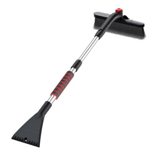 XKCMGSI Auto-Eiskratzer Auto Schnee Schaufel Auto Windschutzscheibe Schnee Entfernen Einstellbare Besen Enteisung Werkzeug Schnee Gebläse 360 ​​Grad EIS Schaber Mit Pinsel Eiskratzer Auto mit Besen