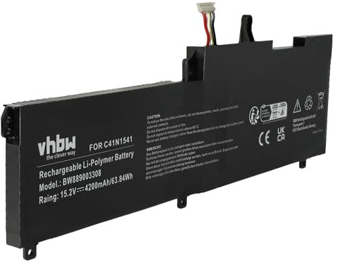 vhbw batteria compatibile con Asus Rog Strix GL702VS-DS74, Strix GL702VS-BI7N12 notebook (4200mAh, 15,2V, Li-Poly)