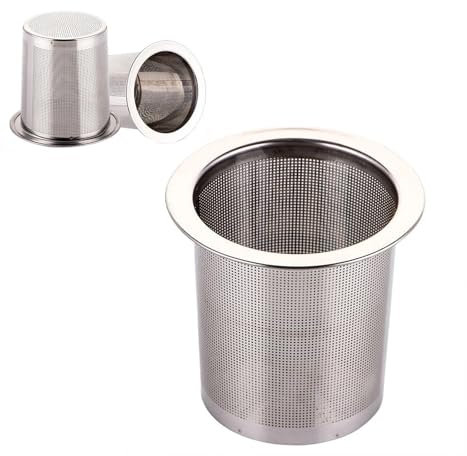 Tee-Sieb Edelstahl, 7 cm, Lose Blätter Tee Sieb, Tee-Ei Mesh-Filter für Tee und Kaffee