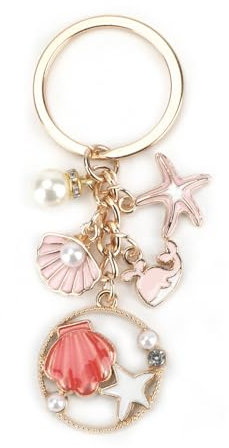 Personalisierung Schlüsselanhänger, Süßer Edelstahlanhänger Mit Seestern, Muschel Und Delfin, Geschenke Für Frauen, Guter Freundin Oder Mama, Wundervolles Erinnerungsstück Für Jede Gelegenheit