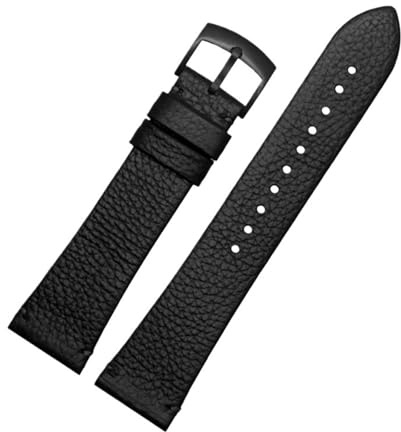 TROGPYXG Armband kompatibel mit Armani Black Warrior Uhr Ar60028 Ar11143 Ar11011 Lederarmband Zubehör 22 mm(Black-Black)