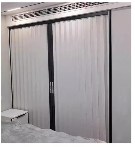 Vyrata Retractable Folding Door, Accordion Doors Interior White Privacy Doors Screen, Customizable Any Opening for Balcony Office Laundry Room(44x80(111.8x203.2cm))