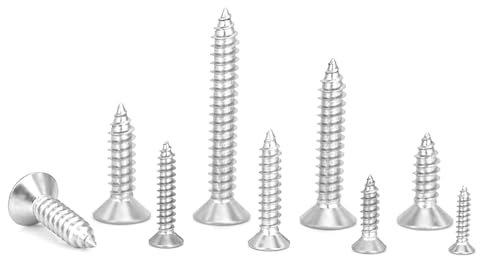 60 Pezzi Viti Autofilettanti M8x16mm in Acciaio Inossidabile 304, Testa Piatta Phillips Anticorrosione per Legno, Cartongesso, Mobili e Progetti Fai-da-Te