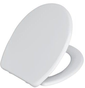 SINOBATH WC-Sitz Eckig mit Absenkautomatik – Premium MDF Holzkern Toilettendeckel in Eiche-Optik – Zinklegierung Softclose Scharniere – Toilettensitz Eckig mit Schnellverschluss – Belastbar bis 194 kg