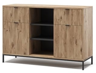 Vicco Kommode Eliza, Viking Oak, 120 x 81.2 cm mit 2 Schubladen und 2 Türen