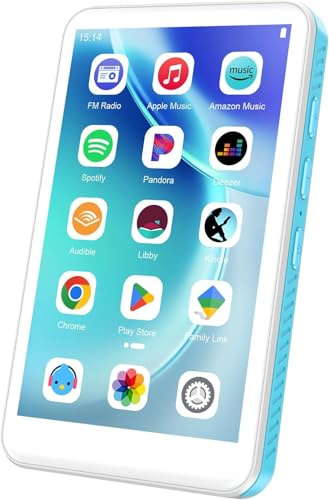 Reproductor MP3 SWOFY D08 Android 13 de 32GB, Pantalla táctil 4'', Bluetooth y WiFi, Compatible con Spotify, Audible, Play Store y Radio FM, admite expansión hasta 1TB