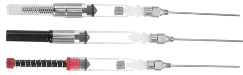 TOVINANNA Ink Refilling Tool 6pcs Stainless Steel Plastic for Fountain Pen | Compact Black Set, Curved Tip Design, 3.4mm and 2.6mm Converter Fit, Stationery Supplies