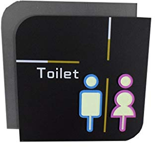 Panneau de porte de toilettes en acrylique, Panneau d'adresse mural lumineux Double face en acrylique, couleur personnalisée, 20cm x