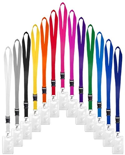 100 x Karteo® Kartenhülle und Schlüsselband violett mit Karabiner | Ausweishülle a7 Weichplastik | vertikal