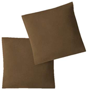EXKLUSIV HEIMTEXTIL Kissenhülle Kissenbezug Doppelpack mit Reißverschluss hochwertige Jersey Qualität Schokobraun 40 x 40 cm