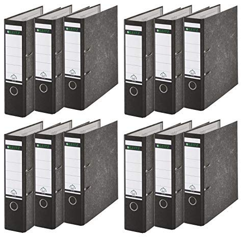 Leitz 1080/1050 Standard Ordner A4 (breit | 10er Pack, schwarz) (12er Pack | breit, schwarz)