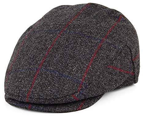 Failsworth Hats Windowpane Waterproof Flat Cap - Grey-Multi 7 1/2