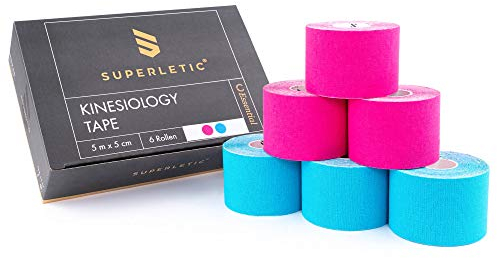 SUPERLETIC® Kinesiologie Tape Essential [5m x 5cm] kinesiotapes - Langer halt,Wasserfest tapeI Elastisch Physiotherapie-Tapes für Muskelregeneration I Physio Tape I Tape sport I Tape Band | Body Tape