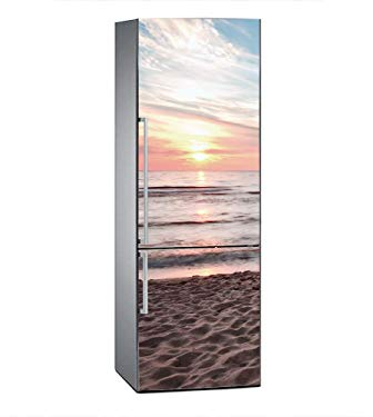 Vinilo para Frigorífico Puesta de Sol en la Playa 185x60cm | Adhesivo Resistente y Económico | Pegatina Adhesiva Decorativa de Diseño Elegante