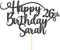 Personalised Happy Birthday Glitter Cake Topper - Black Any Name & Any Age Glitter Cake Decoration and Sprinkles - Happy Birthday Decorations - Personalised Toppers for Cakes by Cakeshop