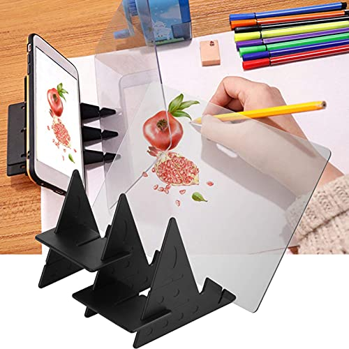 Oumefar Optisches Zeichenbrett Verfolgen Zeichnen Skizzieren Tablet Shadow Mirror Painting Tool Optisches Zeichenbrett für Artefaktskizzen Kunsthandwerk
