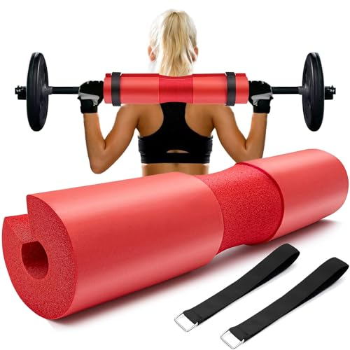 Taeku Langhantel Polster, Extra Dicke Barbell Squat Pad Nackenpolster Kniebeugen Polster für Hüftstoß Gewichtheben und Schwere Kniebeugen Fit 50mm Olympic Bars (Rot)