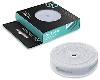 ONKRON Cable Fastening Tape Reusable Cable Straps Cable Ties Wire Organizer for Cords Cable Management 3m Width 15mm CM3 White