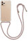 kwmobile Necklace Case kompatibel mit Apple iPhone 11 Pro Hülle - Silikon Cover mit Handykette - Band Handyhülle Transparent Pink Violett Gelb