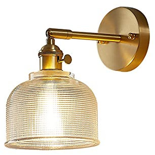 Gx Applique Murale Interieur LED 6W, Ronde Verre Laiton Lampe Murale 3000K Blanc Chaud Moderne Créatif Décoratif Luminaire Mural Pour Chambre Salon Escalier Couloir, Doré