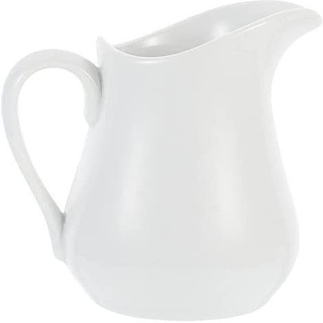 TOPBATHY Petit Pot à crème en céramique de 250 ML avec poignée et Bec verseur, Mini pichet à Sauce Blanche avec Bec verseur pour Sauce au Lait, thé, Miel