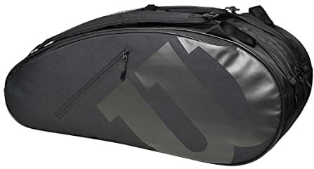 Wilson Teamj Tennis-/Badmintonschlägertasche/Rucksack (passend für 2 bis 6 Schlägertaschen) (basierend auf mittelschweren Schlägern), Schwarz X Schwarz, 76×23×32cm, 6 Stück Schlägertasche