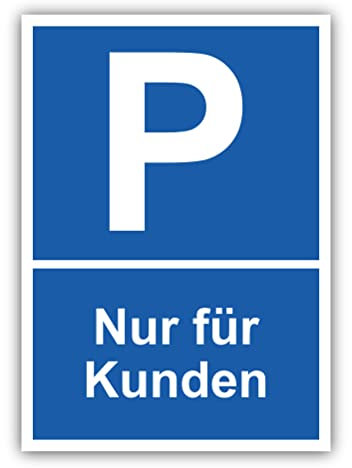 tradercat Parkplatz Nur für Kunden Schild Alu 3mm Alu-Dibond Schild Aluminiumverbundplatte mit UV-Schutz Parken für Kunden Hinweisschilder Kunden Parkplatz Warnzeichen (ALU | 42 x 30 cm)