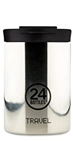 24Bottles Travel Tumbler- Tazza Termica Caffe, Te, Bevande Acciaio Inox da Viaggio 350ml, Termos Caffè 100%Ermetico, Thermos 6hHot/24hCold, Borraccia Termica Mug Ecologica Design Italiano Mirror Steel