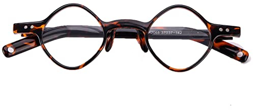 Kodilin Schwarz Lesebrille Für Herren Und Damen Vintage Oval Anti-Blaulichtbrille Rahmen Unisex Spielbrille, Schildkröte, Einheitsgröße
