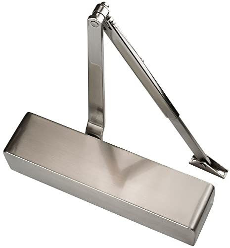 EAI Adjustable Fire Door Closer | Fire Tested | Power Size 3-6 | Satin Nickel