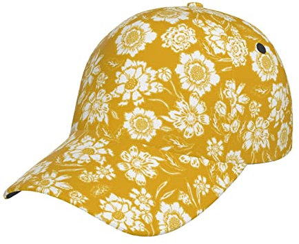 Marigold Floral Baseball Cap Dad Hat Trucker Hat Damen Herren Snapback Verstellbarer Modischer Trendiger Hip Hop Hut Low Profile