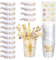 16 Pcs Gobelet EVJF Bachelorette Party Accessoires Kit Pour Femmes, Or Bride Tribe Tasses en Plastique Avec Paille, Equipe Bracelets Bride To be Tatouage Pour la Fête Enterrement de Vie de Jeune Fille