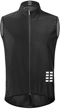 Celucke Fahrradweste Herren Winddicht Ärmellos Weste Reflektierend Radweste Stehkragen Leichte Laufweste Windabweisend Windweste Reißverschluss Reitweste Offroad Motorrad Mountainbike Windjacke
