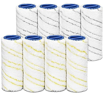 ZeAda 8 Piece Replacement Parts Roller Set ，Compatible For Karcher FC7 FC5 FC3 FC3D EWM2 Electric Hard Floor Cleaner, Replacement Roller