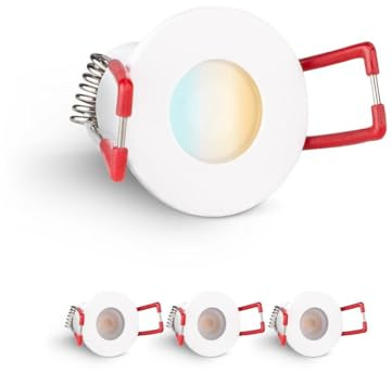 LongLife LED 4er Set Einbaustrahler Mini 3W CCT 2700K-6500K 2700K weiß RAL 9016 IP65 Dimmbare Strahler für Terrassenüberdachung, Carports, Dachüberständen