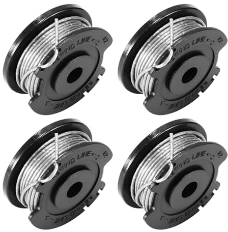 Palmcee 4 Pack Strimmer Spool,1.65 mm Grass Trimmer Thread Spool, Strimmer Wire Replacement Spool for BOSCH Easy GrassCut18-230 Replacement Spool Line for EasyGrassCut 26 TYP 3 600 HC1 JB 230V/ROK