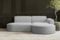 Kaiser Möbel, Ecksofa, Schlafsofa, Sofa Modena Studio Parma, Modern Design Couch, Polsterecke, Freistehend Sofa Wohnzimmer -Stoff Verita Grau Rechts